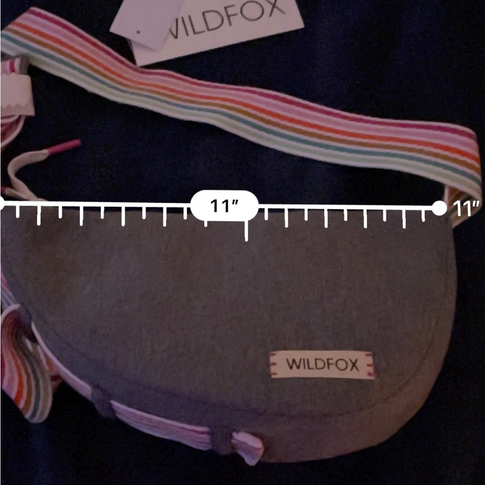 Wildfox Gray Bag with Vibrant Rainbow  Strap - Picture 12 of 13